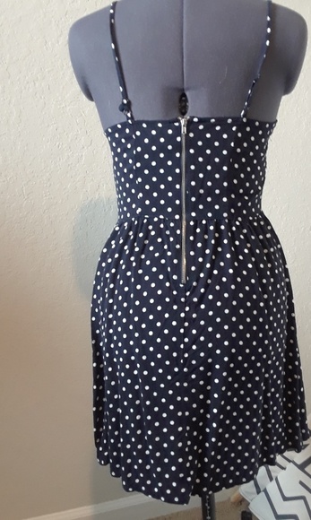 Navy Polka Dot Dress - Picture 3 of 4